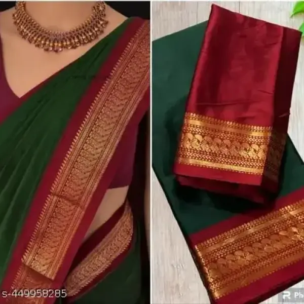 Octa Apparel Silk Party wear Kanjeevaram Soft Silk Maroon Jacquard Saree