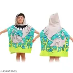 Poncho Towel for Kids, Beach Towel with Hoodie, 60x60cm Travel Towel for 1-7 Years Girls and Boys, Soft Microfiber Sleeved Poncho (Jawsome Shark)