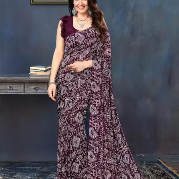  Chanderi silk saree with separate blouse
