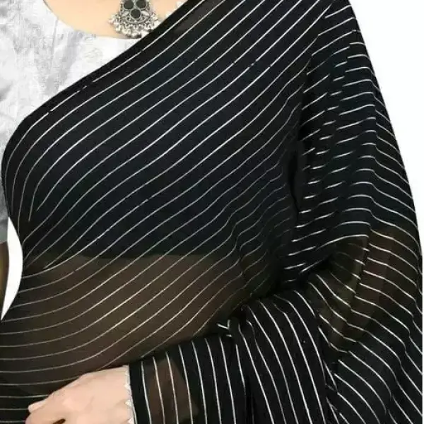 Black Art Silk Leheriya Saree