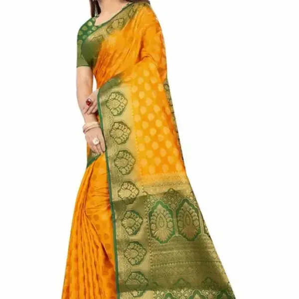 Women's cotton silk multicolour Saree