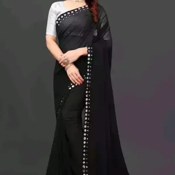  NEW FENCY GEORGETTE CUT WORK SAREE