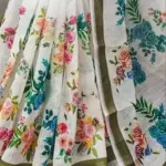 Cotton linen saree