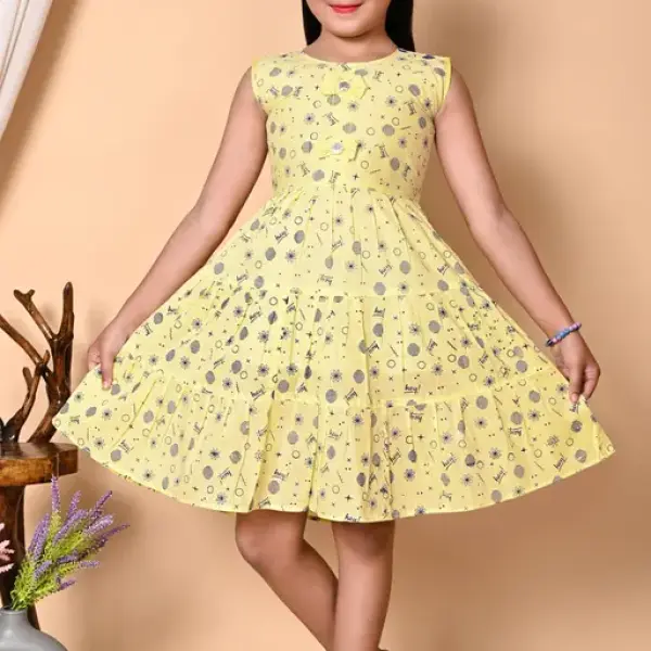 Girls Frock Dress Yellow