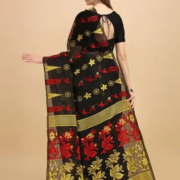  Cotton Linen Dhakai Jamdani Woven Designer Saree