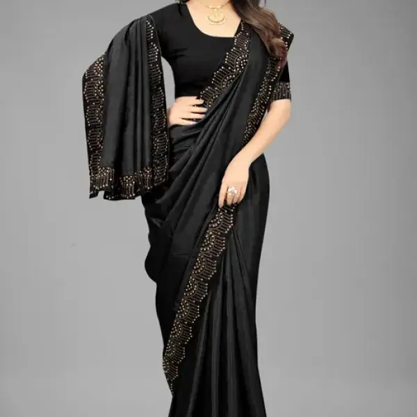 Black Art Silk Saree