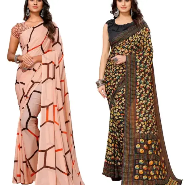 Women's Desinger Printed Trendy Georgette Saree