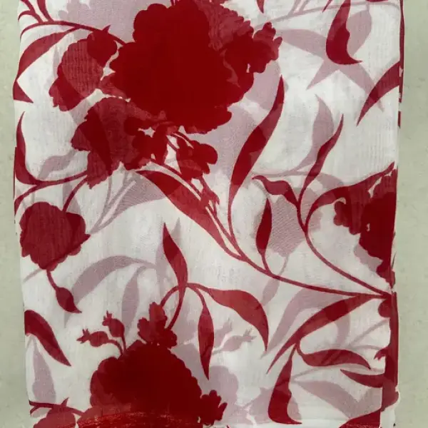  Georgette Printed Saree (With Lace)
