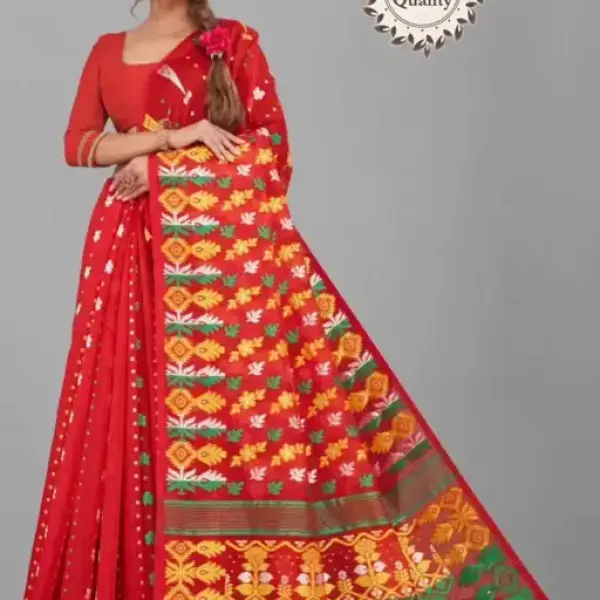  Jamdani Dhakai Designer Cotton Silk Jaquared Saree