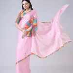 Women's satin silk Digital print saree