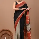  New Traditional Hand Block Print Jaipuri Cotton Mulmul Saree