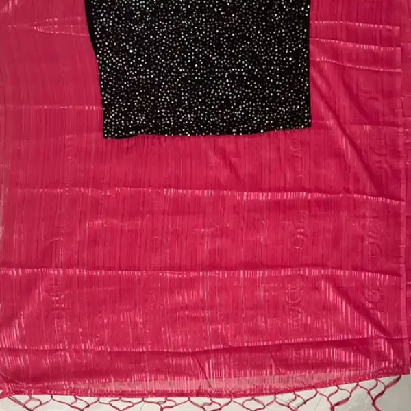 Georgette Pink Tassels and Latkans Saree