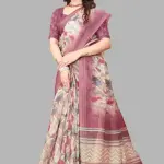 Women's Linen cotton Woven Saree