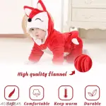 Kids romper jumpsuit panda style onesie diaper changing technique for baby boys and baby girls Red