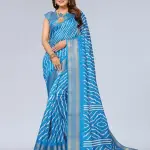  Women's Cotton Silk Lehriya Pattern Saree