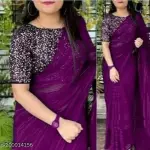 Georgette Purple Saree