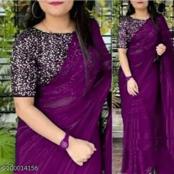 Georgette Purple Saree