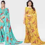  Fashionable Georgette Saree (Pack Of 2)