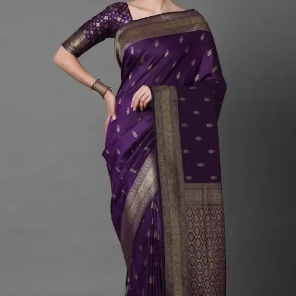  Banarasi Traditional Design Silk Blend Saree