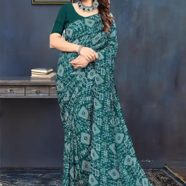  Chanderi silk saree with separate blouse