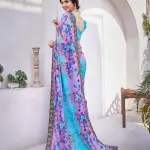 Trendy Printed Jacquard Lace Georgette Saree