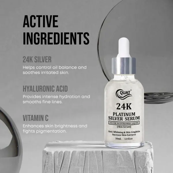QUAT 24K Platinum Silver Nicotinamide Liquid Skin Serum  (30 ml)