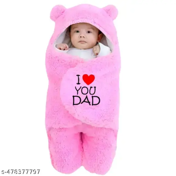 Baby Sleeping Bag Newborn Hooded Swaddle Security Wrap Bag For Baby Boys And Baby Girls Pink