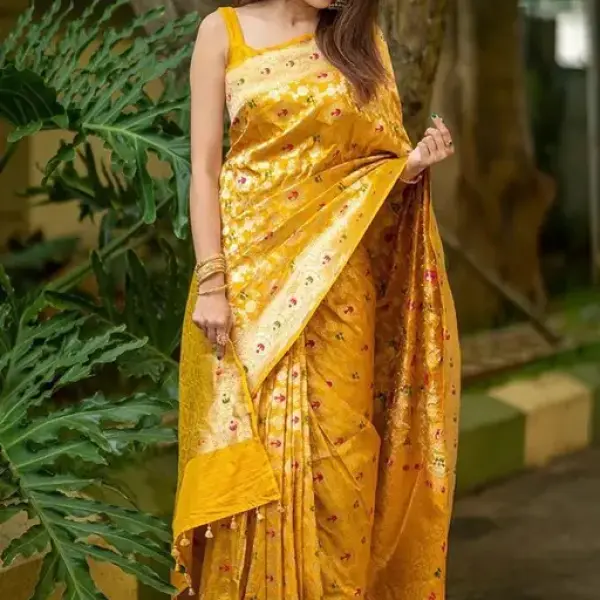 Woven Banarasi Jacquard, Art Silk Saree
