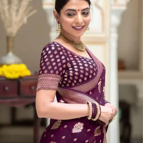  woven BanarasiSilk Jacquard Saree