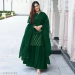 Women's Trendy Design Cotton Kurta Sharara Set With Dupatta