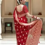 Jacquard Gold Zari Woven Litchi Silk Traditional Soft Banarasi Saree