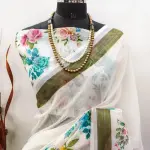 Cotton linen saree
