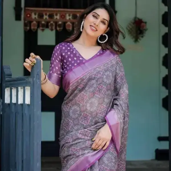 New Premium Collection Pure Cotton Linen Saree