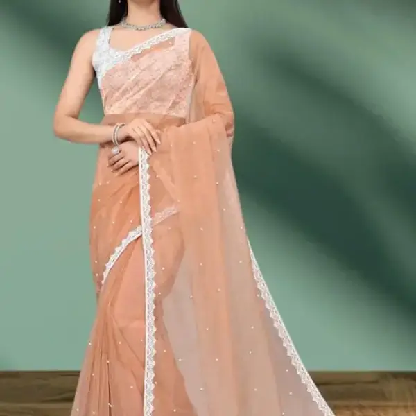  SUPERNET BEADS AND STONE SAREE