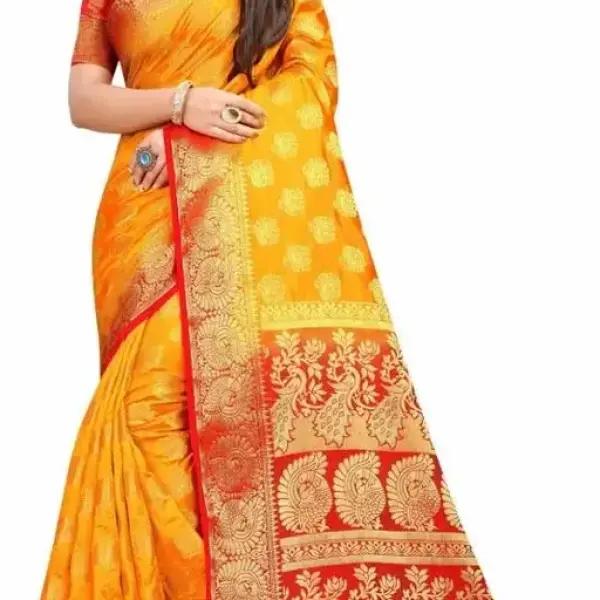 Women's cotton silk multicolour Saree