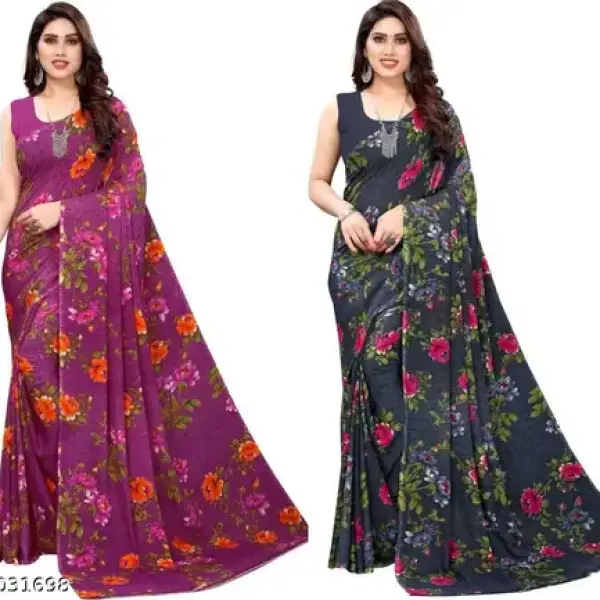  Fashionable Georgette Saree (Pack Of 2)
