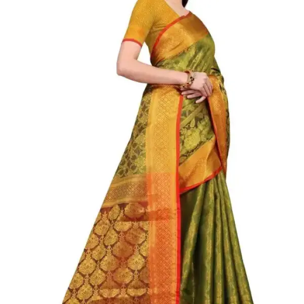 Banarasi Banarasi Silk Green Jacquard Saree