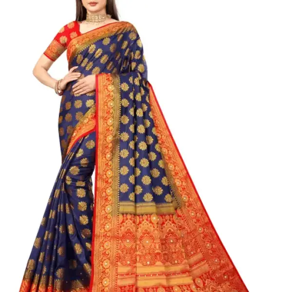 BANARASI SILK SAREE WITH DIAMOND WORK