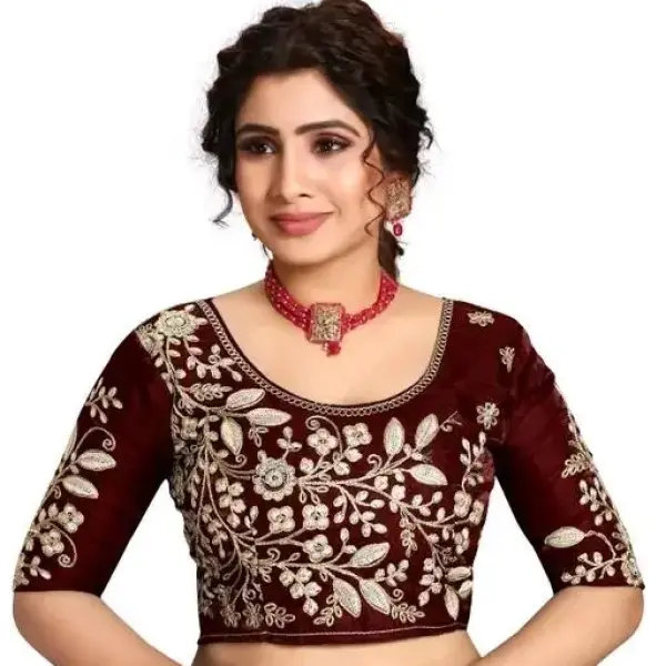 Velvet Embroidery Border Saree