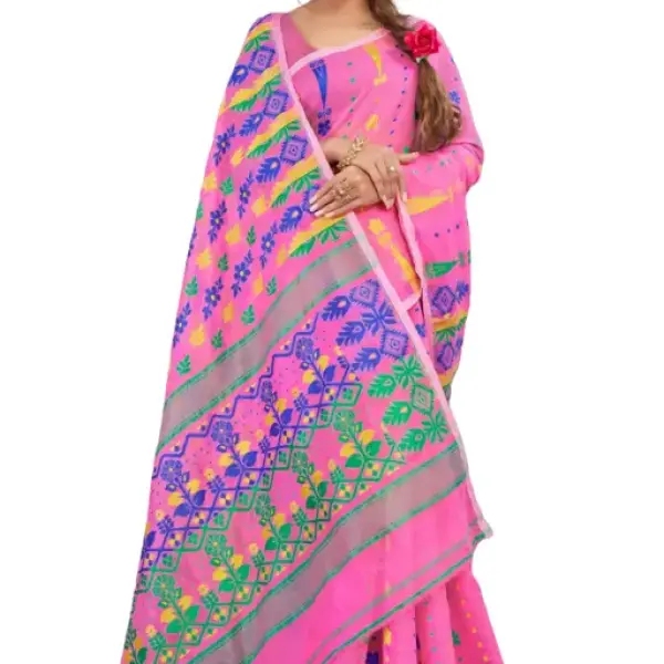  Jamdani Dhakai Designer Cotton Silk Jaquared Saree