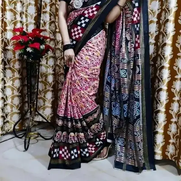  Pure cotton Sambalpuri printed saree