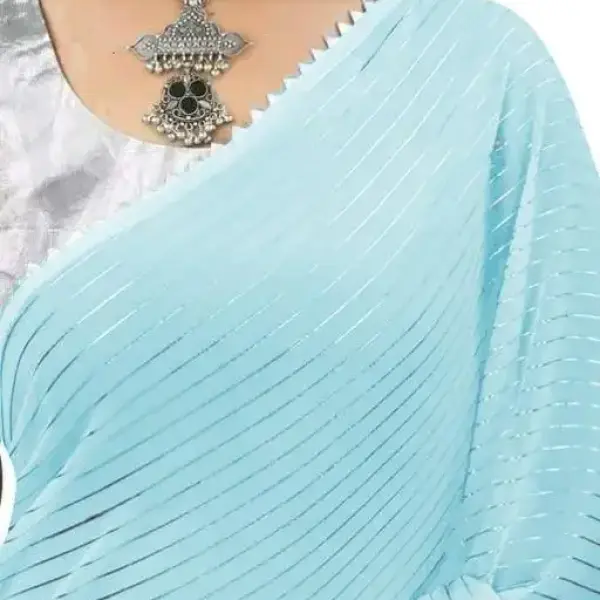 Leheriya Art Silk silver Lace border Saree