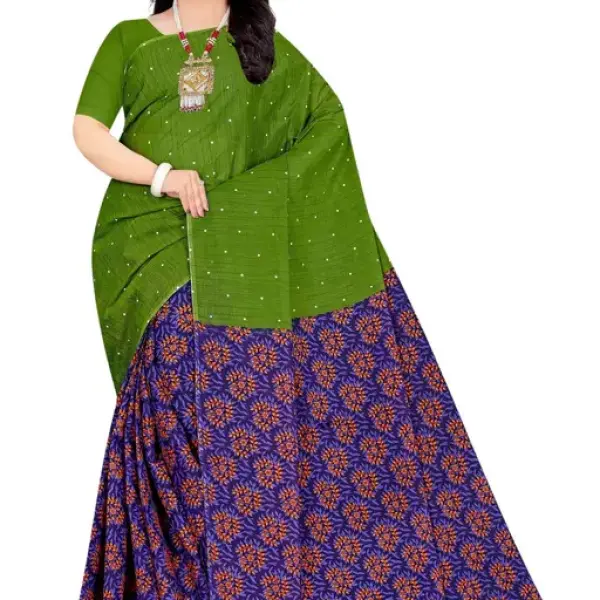  Elegant Half-Half Cotton Saree