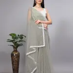 Women's SUPERNET BEADS AND STONE SAREE