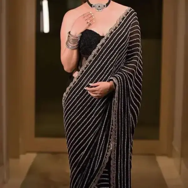 Z-Black Designer Party Wear georgette sequence work saree