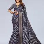  Women's Cotton Silk Lehriya Pattern Saree