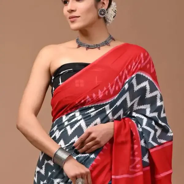  Jaipuri Hand Block Printed Daily Wear Soft Cotton Mulmul Saree