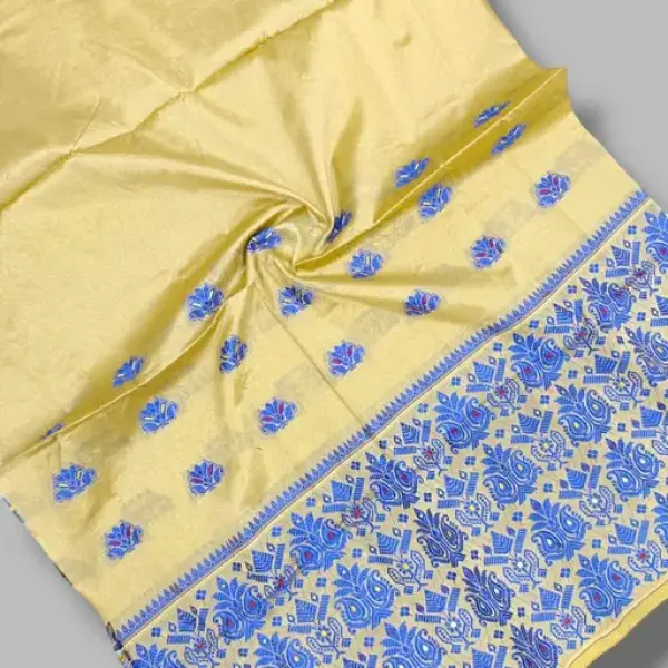  Traditional Assamese Art Muga Silk Fancy Mekhala Handloom Woven