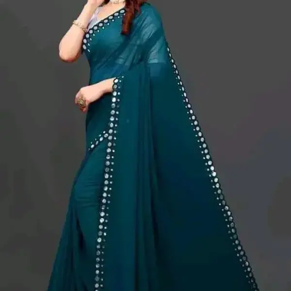  NEW FENCY GEORGETTE CUT WORK SAREE