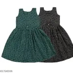 Trendy Girls Frocks & Dresses Green and Black
